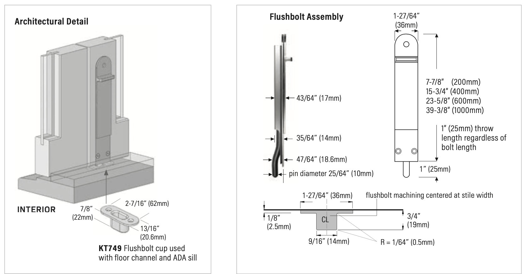 Rail n Stile Bi-Fold Doors architectural detail and flushbolt assembly